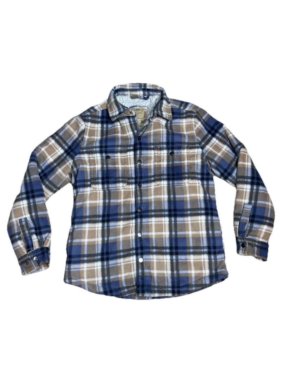Telluride Clothing Company Jacket Shacket Mens M Plaid Sherpa Lined Flannel